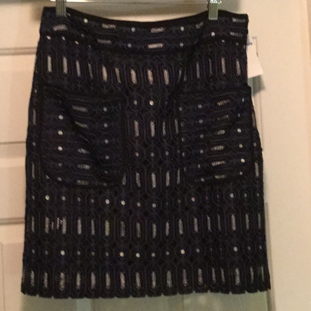 Ann Taylor Loft retro lace career skirt w/pockets
